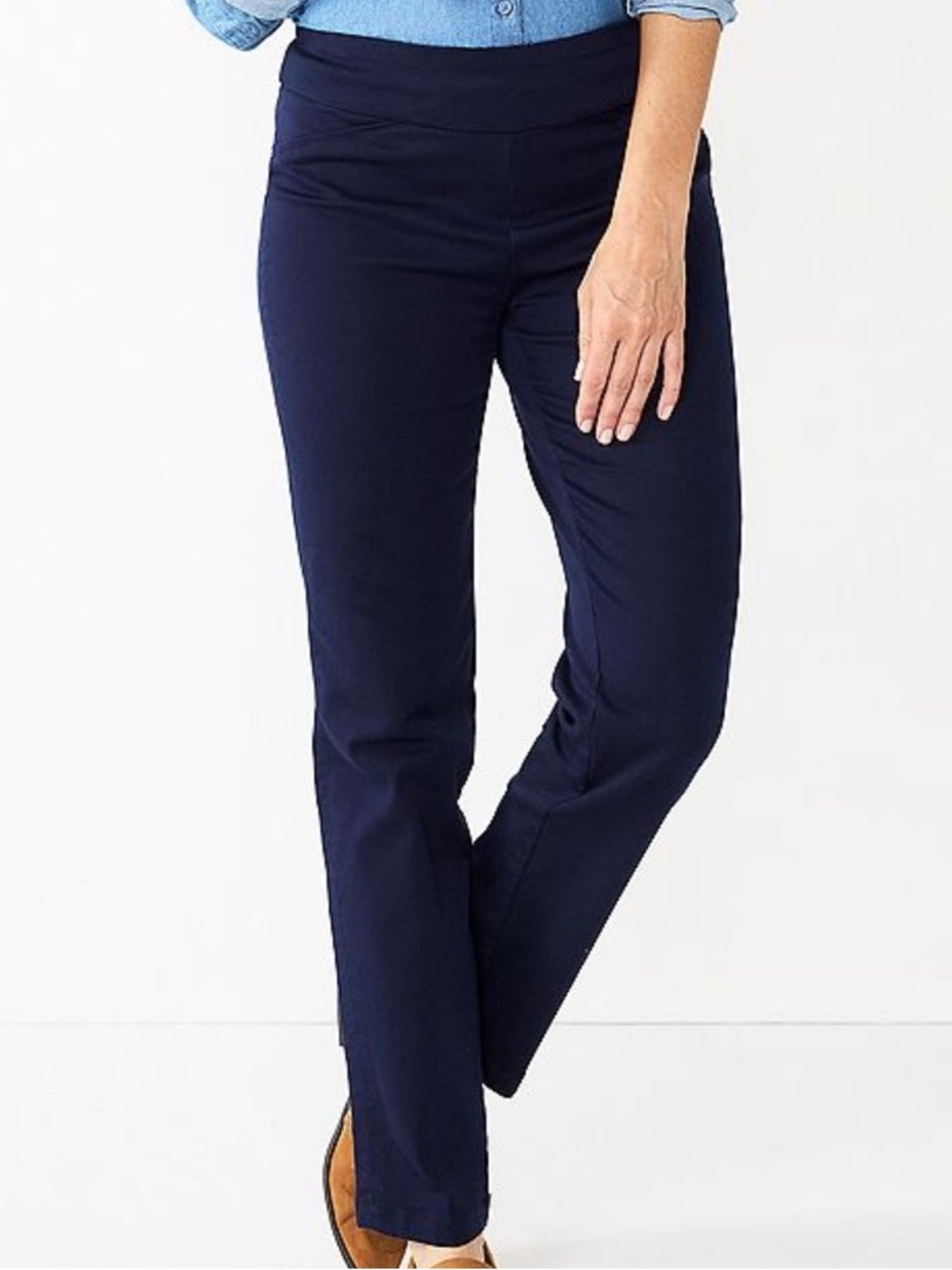 Women’s croft & barrow Navy Cropped Ankle Pants-size 10P/26.5” inseam